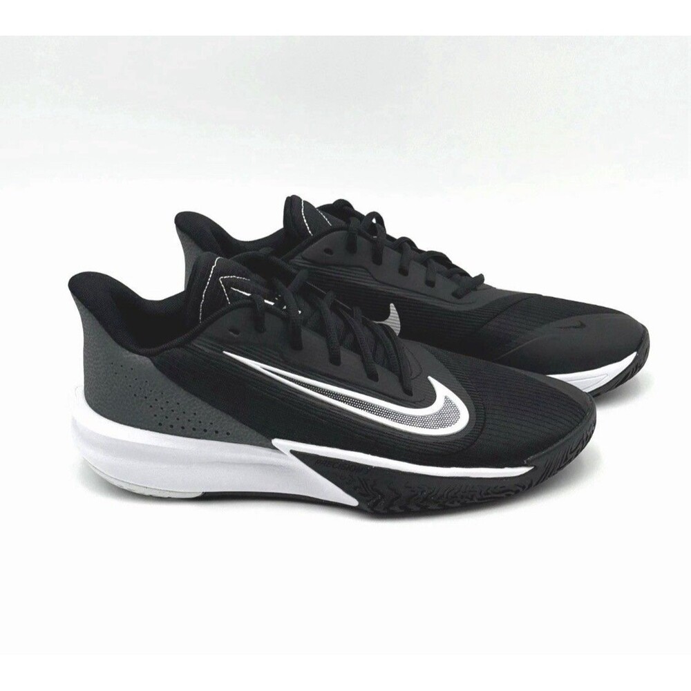 Nike Precision 7 Basketball Shoes Men's 8.5/ Women's 10 Black White Grey - Picture 2 of 16